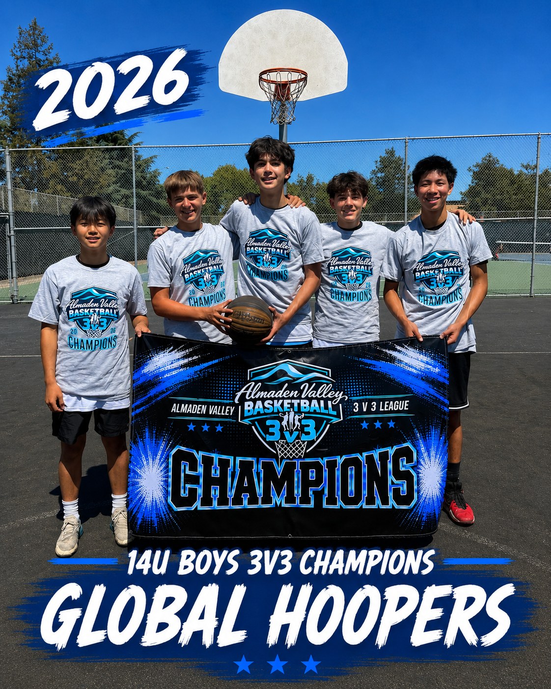 Global Hoopers 14U Boys 2026 3v3 champions